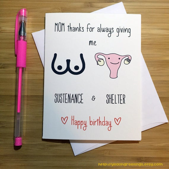 Funny Birthday Cards For Mom From Daughter
 Happy Birthday Mom Funny Mom Card Inappropriate Card Card