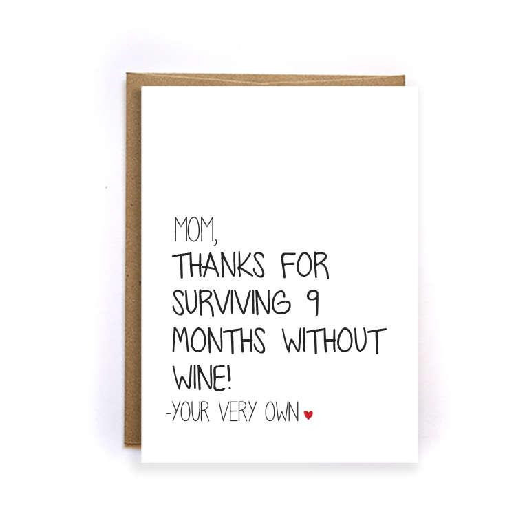 Funny Birthday Cards For Mom From Daughter
 Funny Thank You Mom Wine Card Unique Mother s Day Card