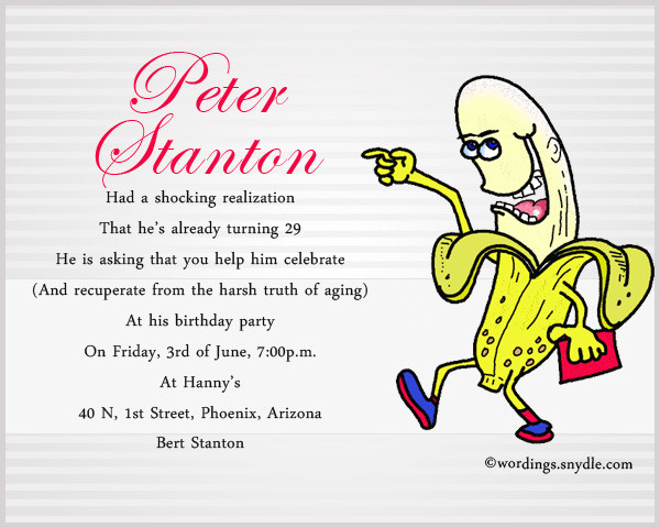 Funny Birthday Invite
 Funny Birthday Party Invitation Wording – Wordings and