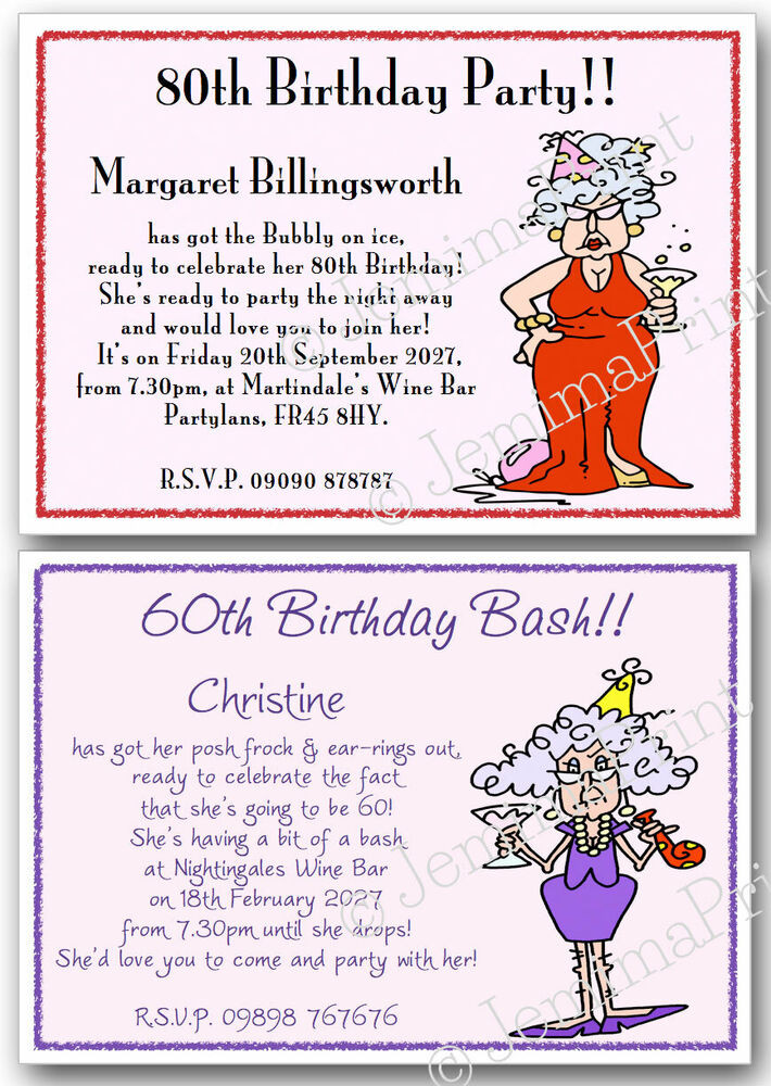 Funny Birthday Invite
 Personalised 30th 40th 50th 60th 70th 80th 90th funny