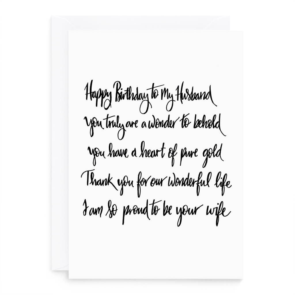 Funny Birthday Poems For Husband
 poem husband birthday card by de fraine design london