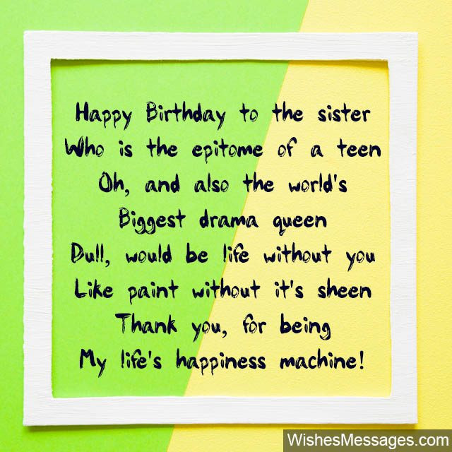Funny Birthday Poems For Sister
 Birthday Poems for Sisters – WishesMessages