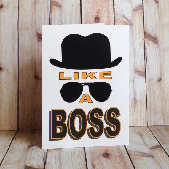 Funny Boss Birthday Cards
 Items similar to Like A Boss Funny Birthday Card Gangster