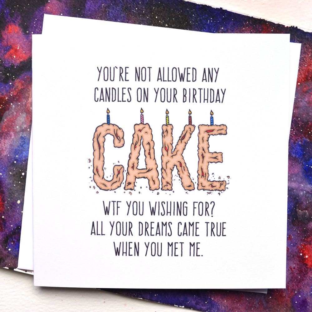 Funny Boyfriend Birthday Cards
 Funny Boyfriend or Girlfriend Birthday Card WTF by