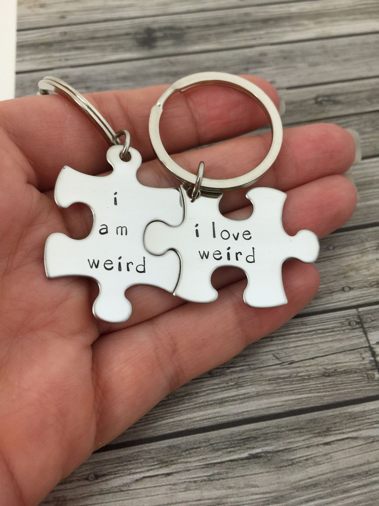 Funny Couples Gift Ideas
 I am weird I love weird Couples Keychains Couples Gift