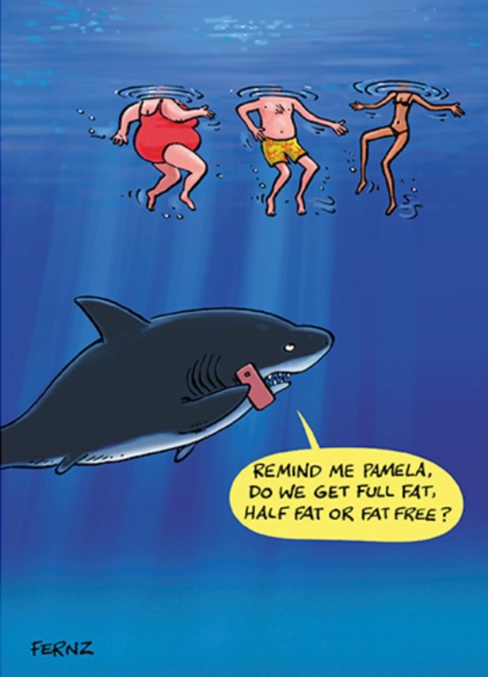 Funny Fishing Birthday Cards
 Shark Diet Funny Birthday Greeting Card