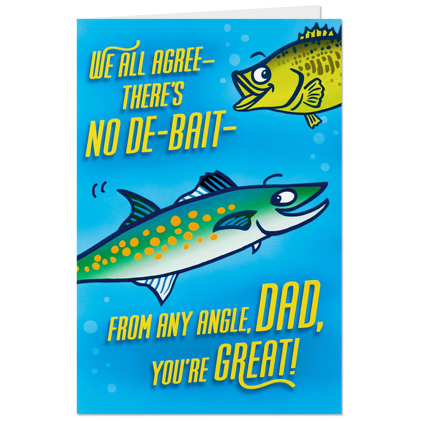 Funny Fishing Birthday Cards
 Fishing Puns Funny Birthday Card for Dad Greeting Cards