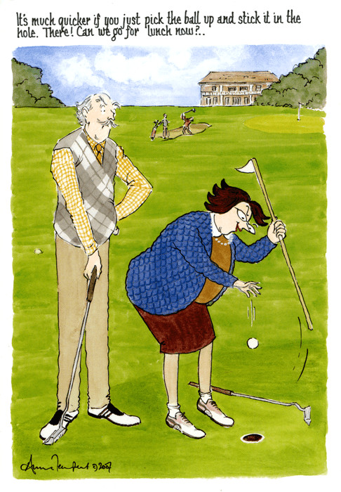 Funny Golf Birthday Cards
 Humorous Golf Card Tottering by Gently Pick the ball