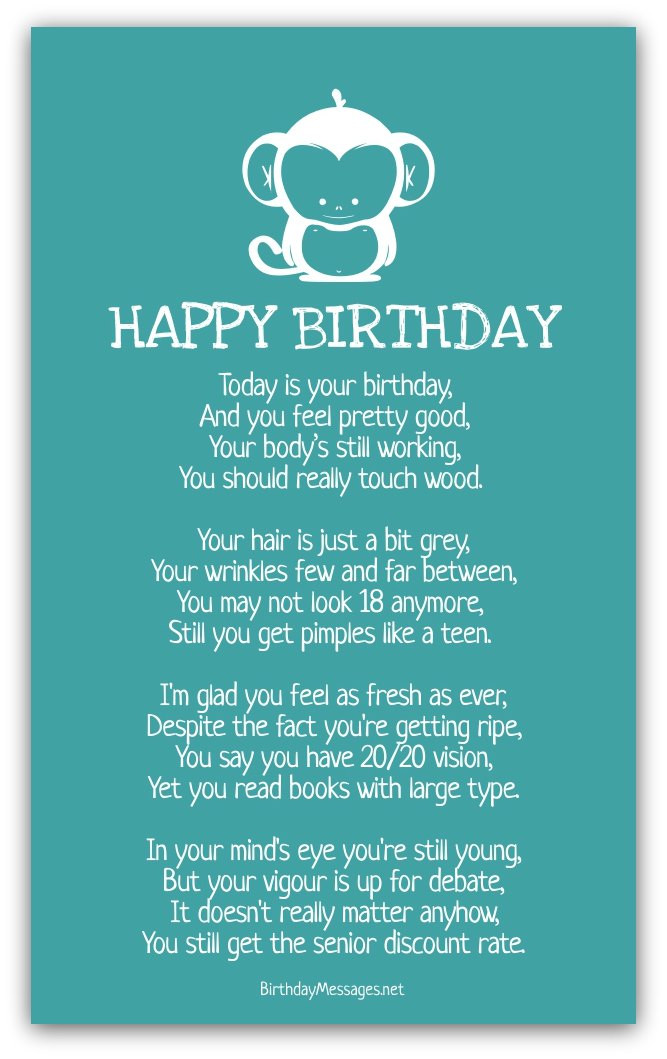 Funny Happy Birthday Poem
 Funny Birthday Poems Funny Birthday Messages