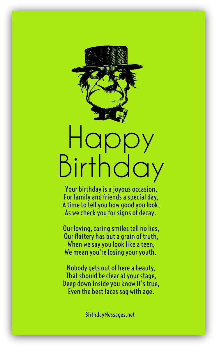 Funny Happy Birthday Poem
 Funny Birthday Poems Page 2