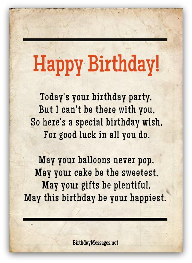 Funny Happy Birthday Poem
 Happy Birthday Poems Page 2