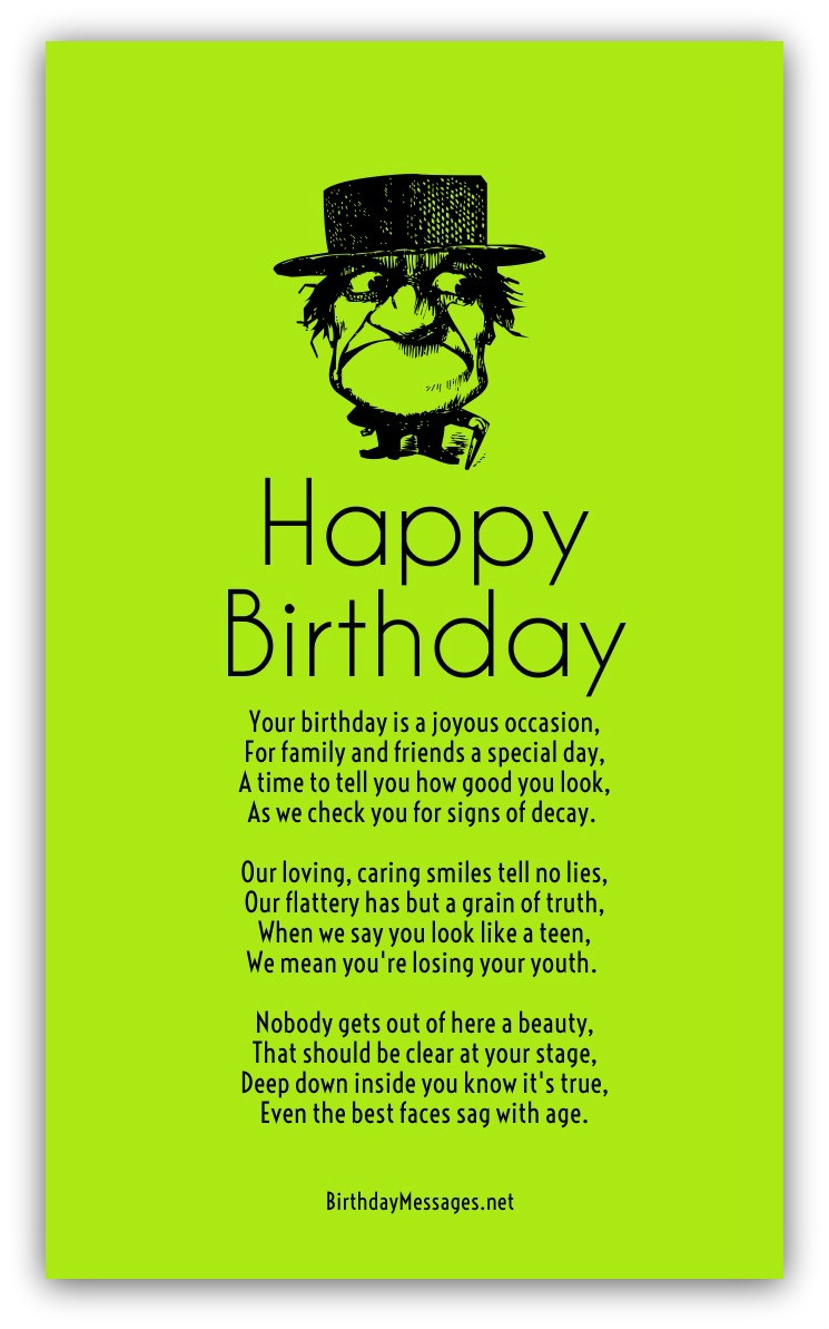 Funny Happy Birthday Poems
 Funny Birthday Poems Page 2