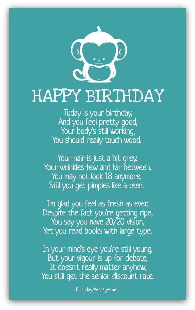 Funny Happy Birthday Poems
 Funny Birthday Poems Funny Birthday Messages