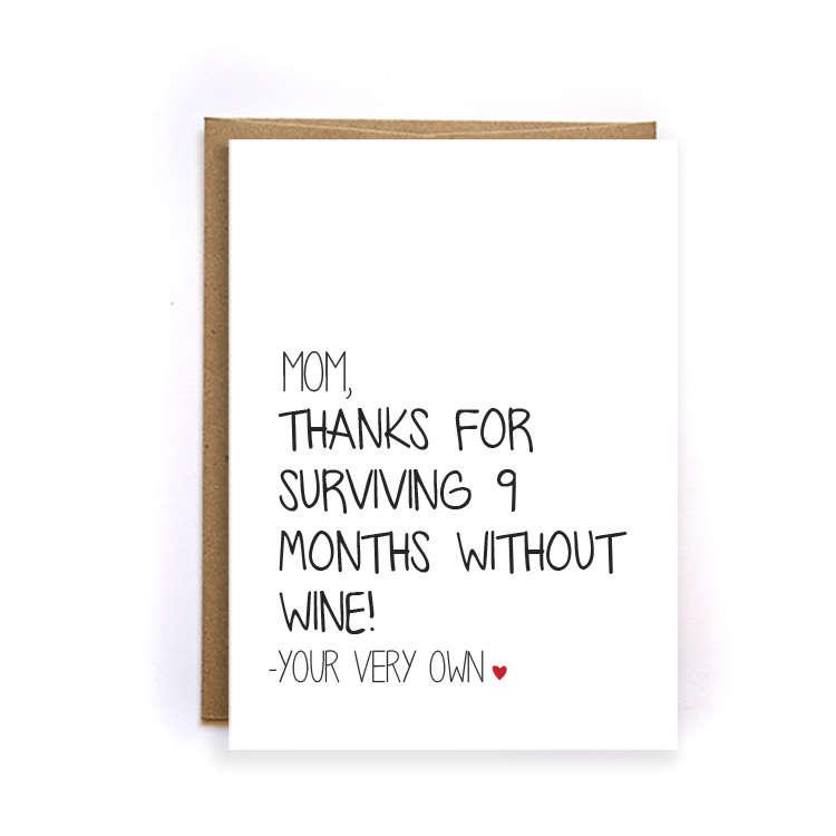 Funny Mom Birthday Quotes
 Funny Thank You Mom Wine Card Unique Mother s Day Card