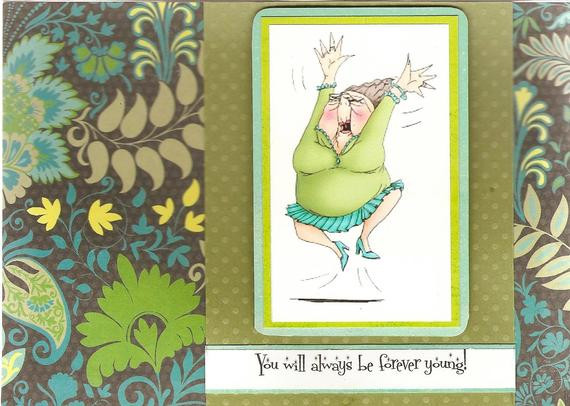 Funny Old Lady Birthday Cards
 Items similar to happy birthday young old lady humorous
