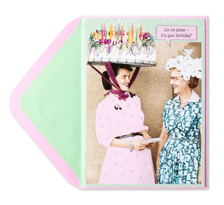 Funny Old Lady Birthday Cards
 Cake Hat Lady Humor Birthday Card