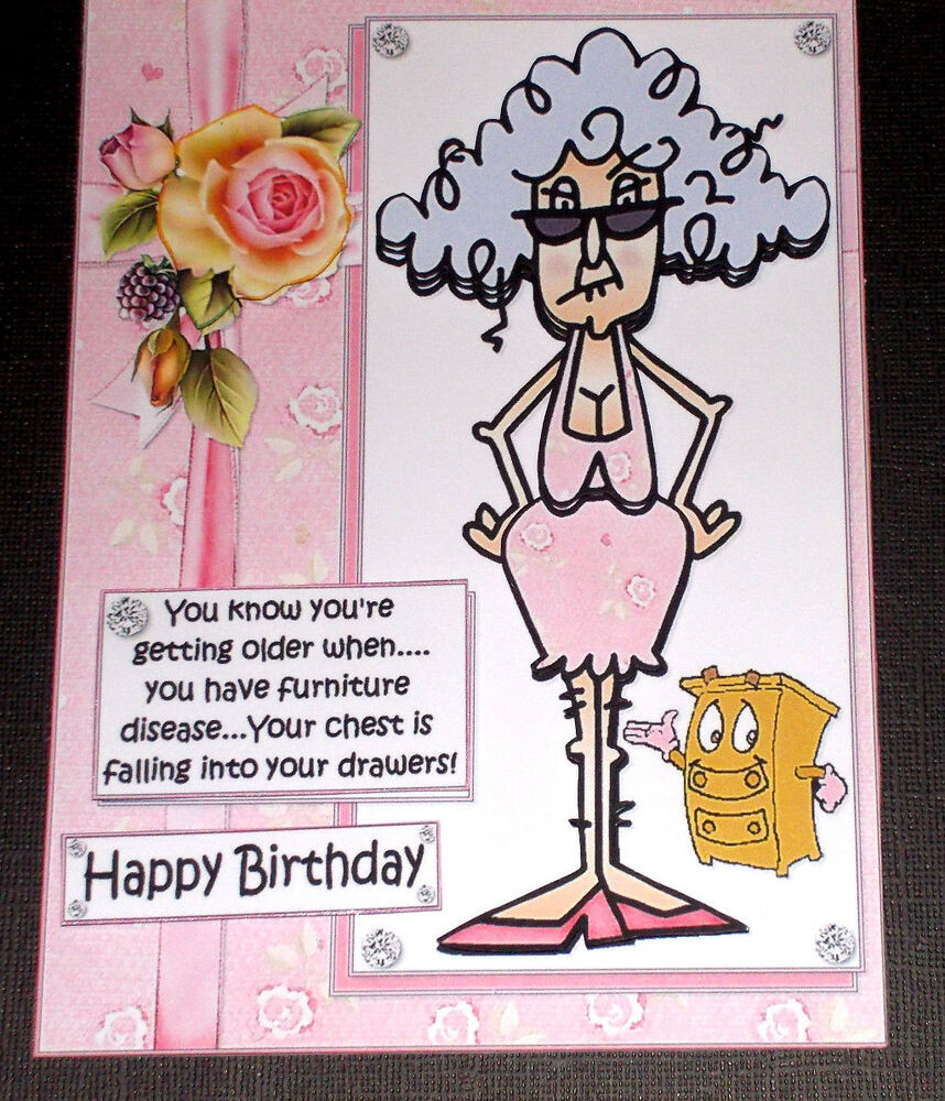 Funny Old Lady Birthday Cards
 Handmade Greeting Card 3D Humorous Birthday With An Older