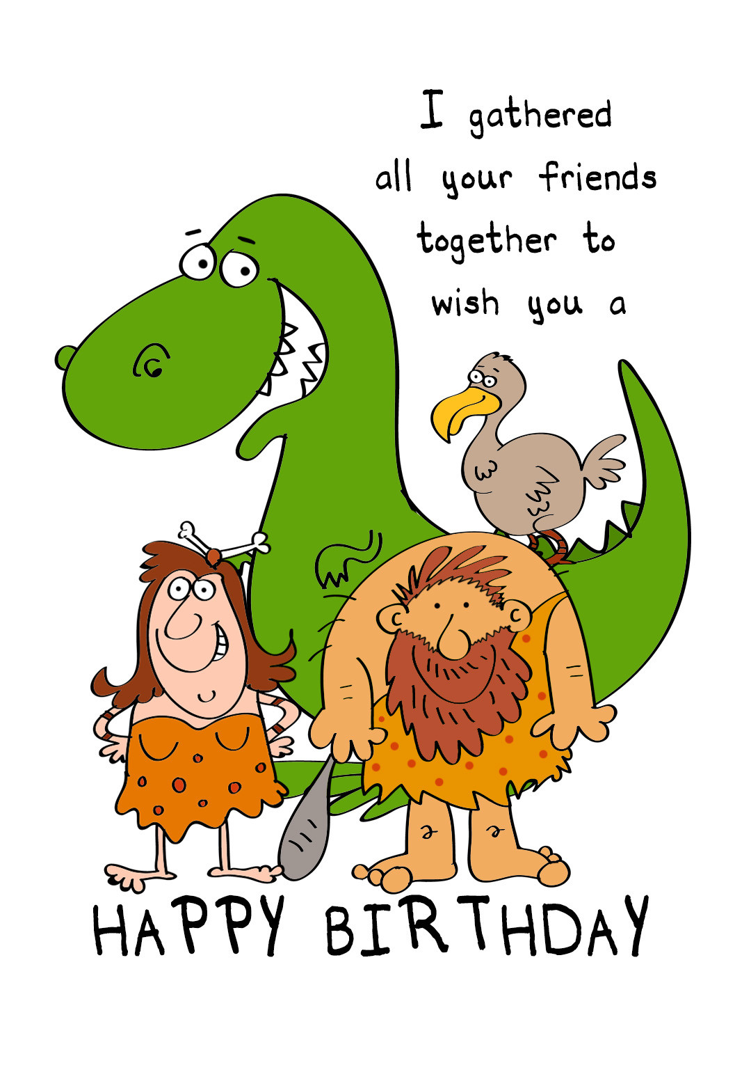 Funny Printable Birthday Card
 Friends Gathered To her Free Birthday Card