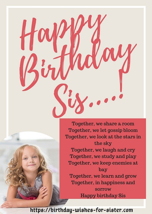 Funny Sister Birthday Poems
 41 Improved Happy Birthday Poems for Sister You Won t