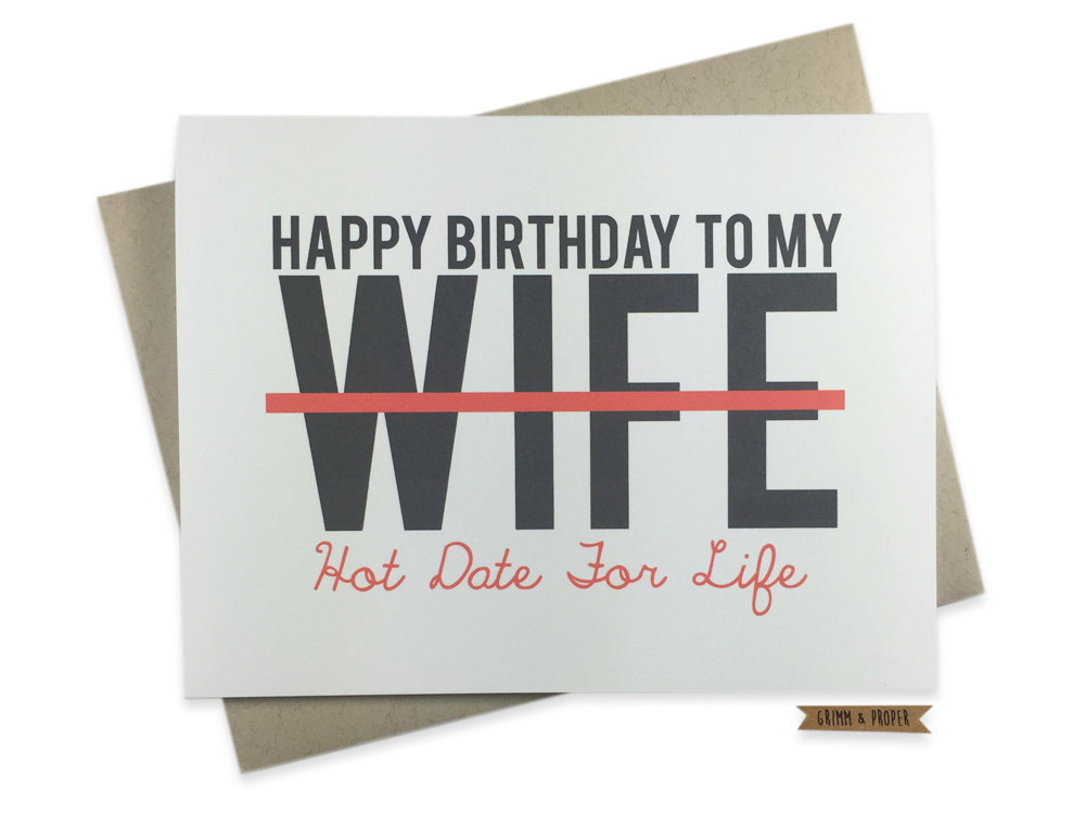 Funny Wife Birthday Cards
 Wife Birthday Card Funny Love For Her y Wife Date