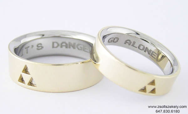 Gamer Wedding Rings
 Gamer Inspired Wedding Bands Zelda Wedding Bands