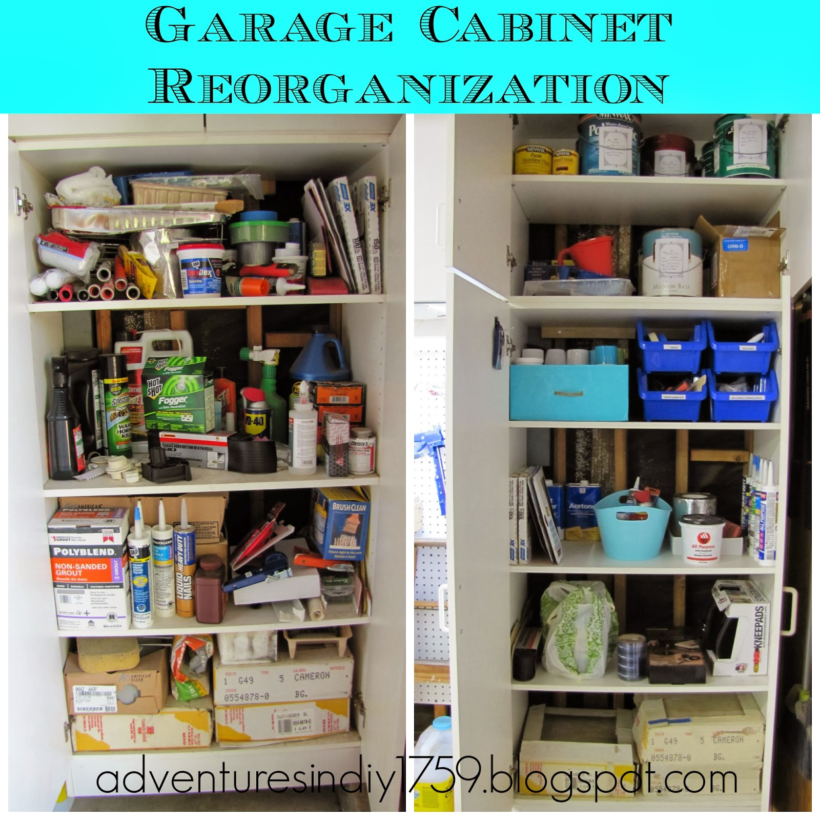 Garage Cabinet Organization
 Adventures in DIY Garage Organization Inside the Cabinets