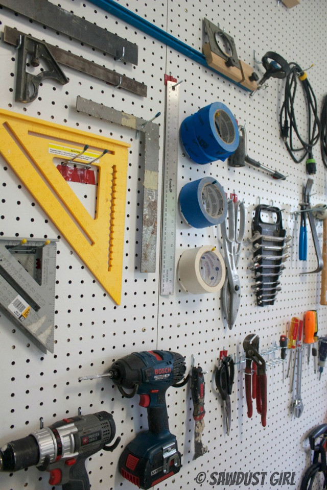 Garage Pegboard Organization
 How to create a Pegboard organization wall Sawdust Girl