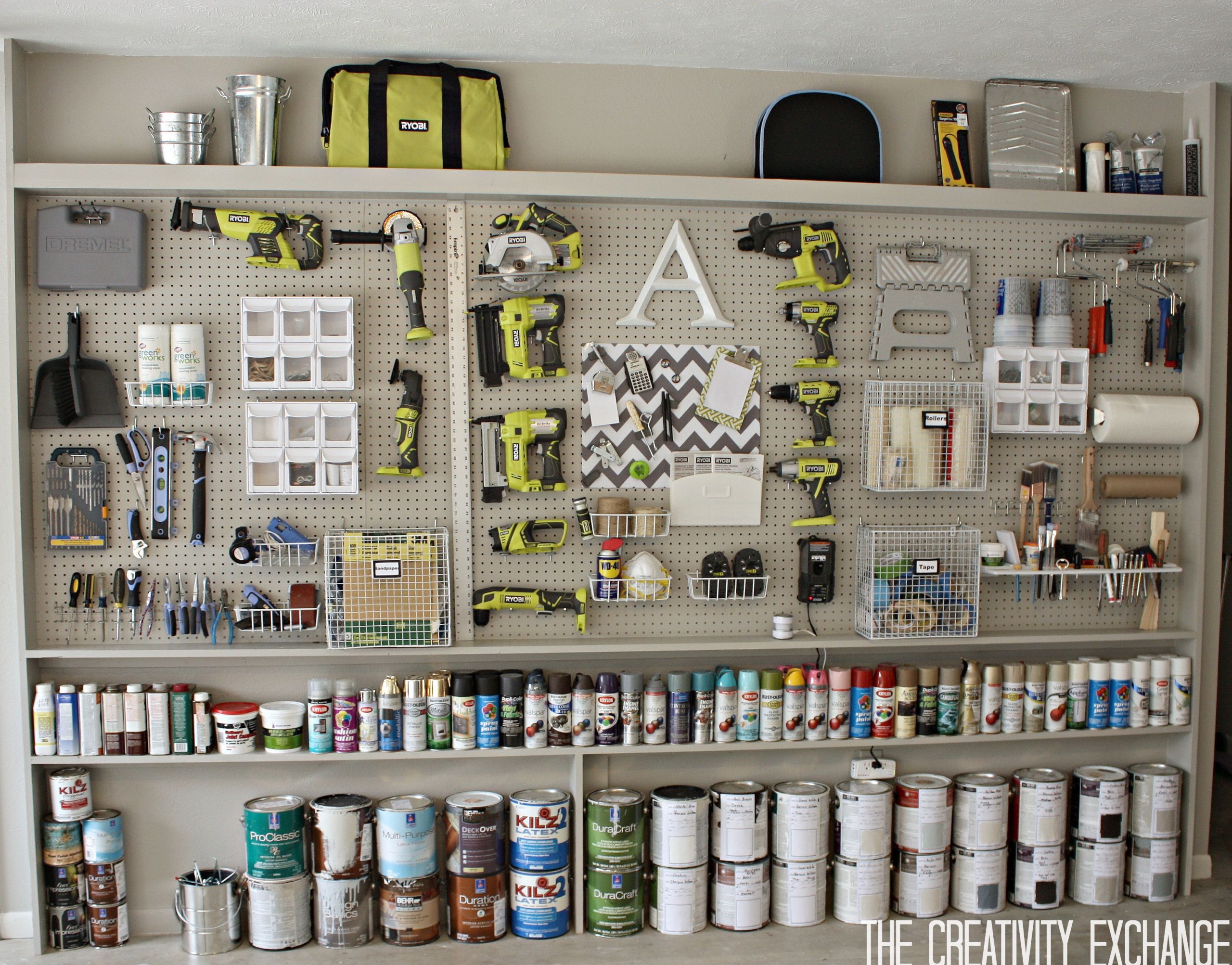 Garage Pegboard Organization
 Organizing the Garage with DIY Pegboard Storage Wall