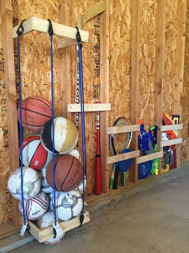Garage Sports Organizer
 Easy DIY Garage Sports Storage Giveaway Pretty