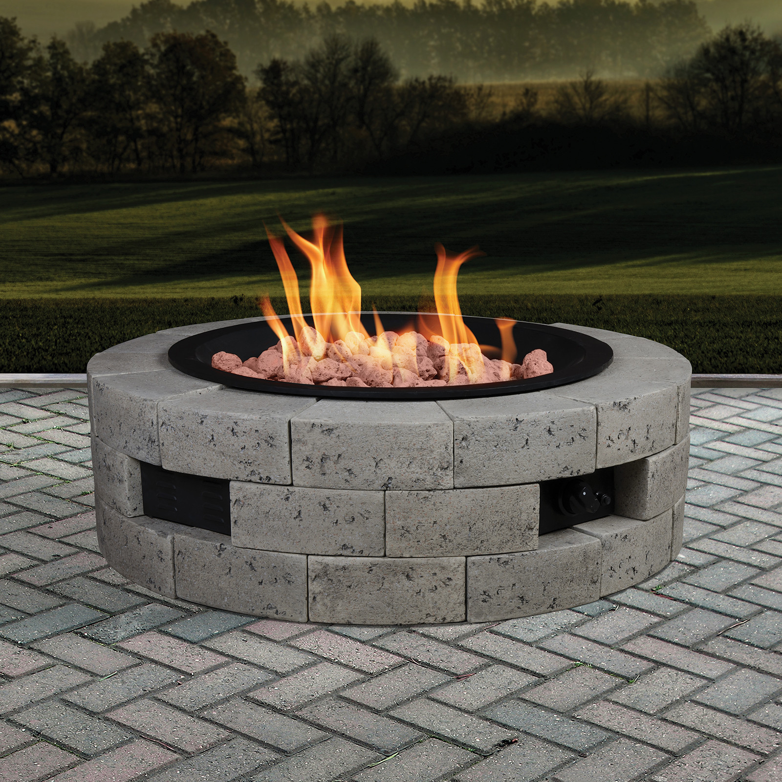 Gas Firepit Inserts
 Grand Resort Gas Fire Pit Kit With 35x35 Insert