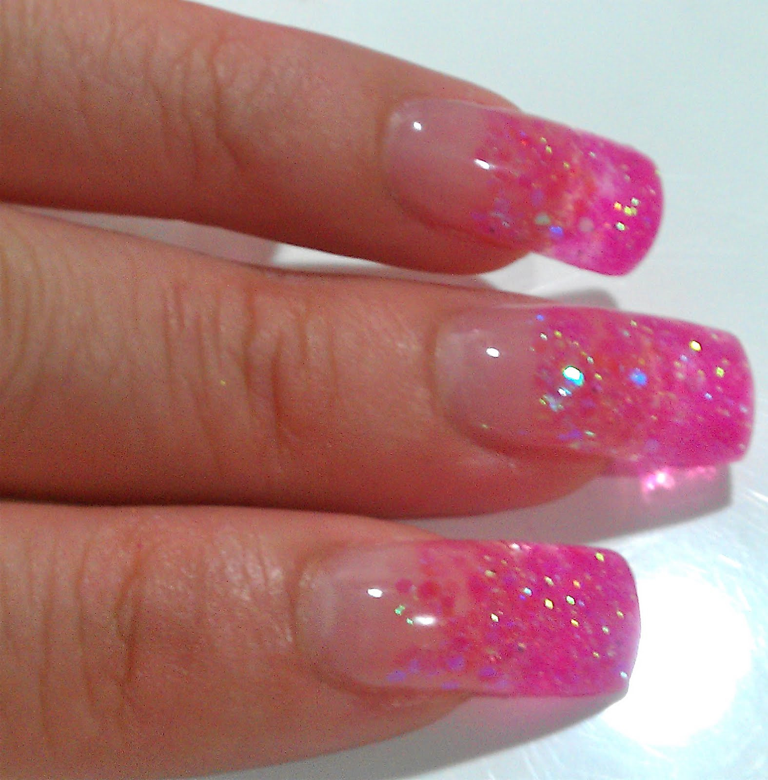 Gel Glitter Nails
 The Clover Beauty Inn NOTD Pink Glitter Gel Nails