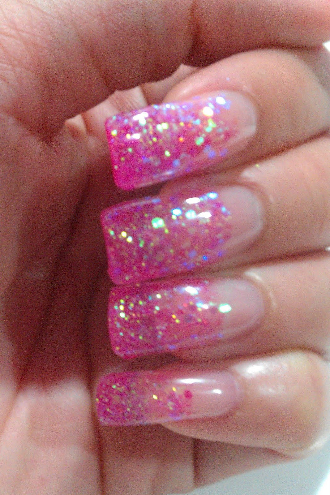 Gel Glitter Nails
 The Clover Beauty Inn NOTD Pink Glitter Gel Nails