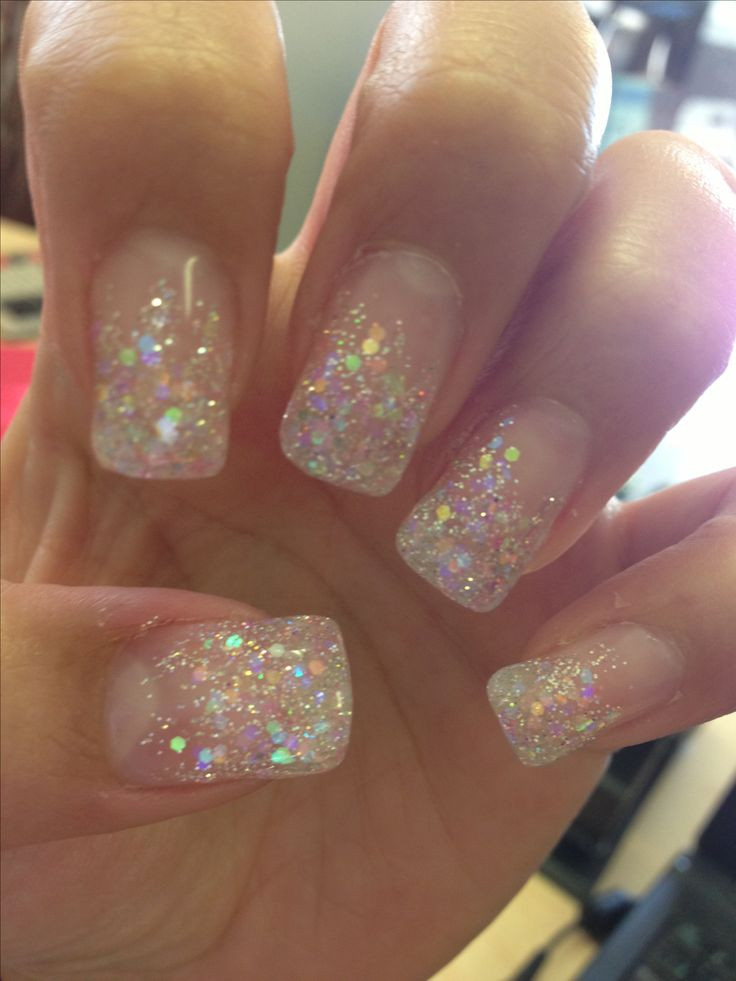 Gel Glitter Nails
 Best 25 Clear glitter nails ideas on Pinterest