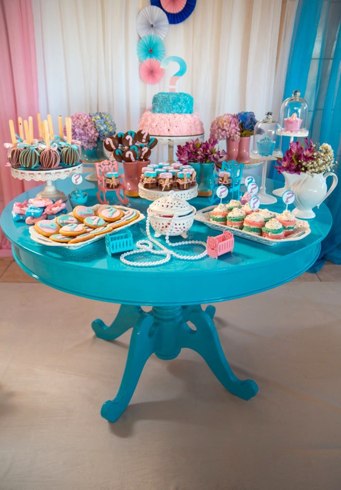 Gender Party Reveal Ideas
 Kara s Party Ideas Gender Reveal Tea Party