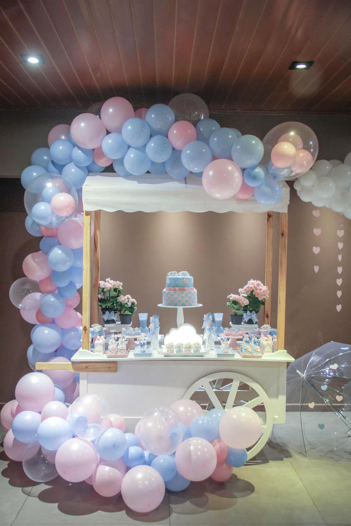 Gender Reveal Theme Party Ideas
 Kara s Party Ideas Raindrop Themed Gender Reveal Party