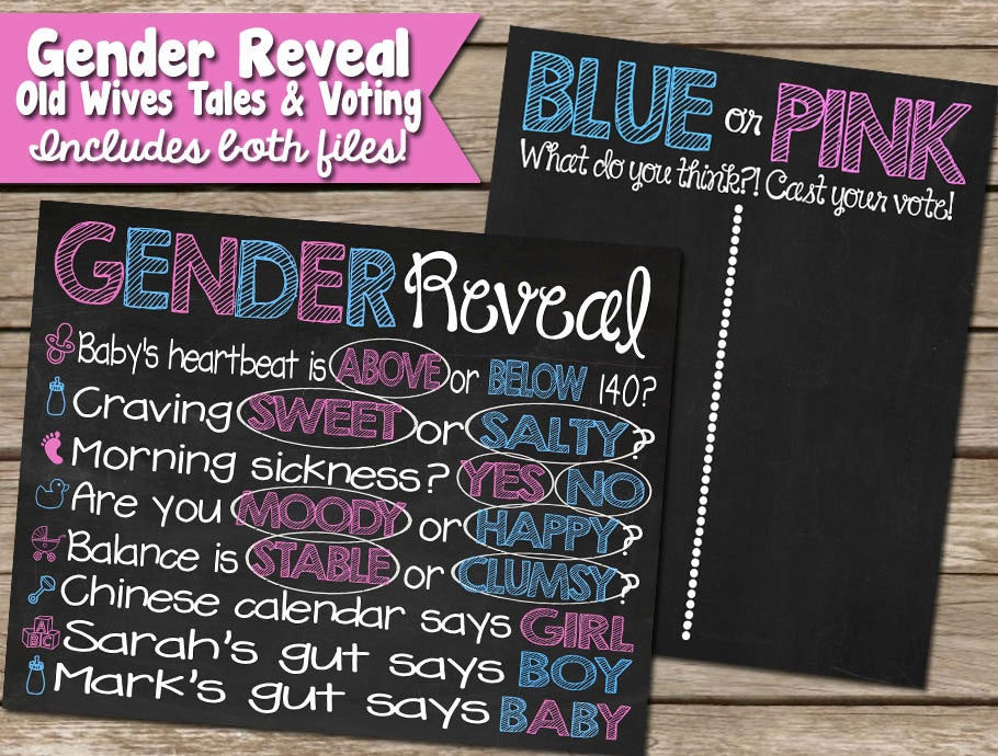 Gender Review Party Ideas
 Gender Reveal Party Chalkboard Old Wive s Tales Gender