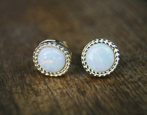 Genuine Opal Earrings
 Genuine Opal Earrings Set in Yellow Gold Unique Opal Earring