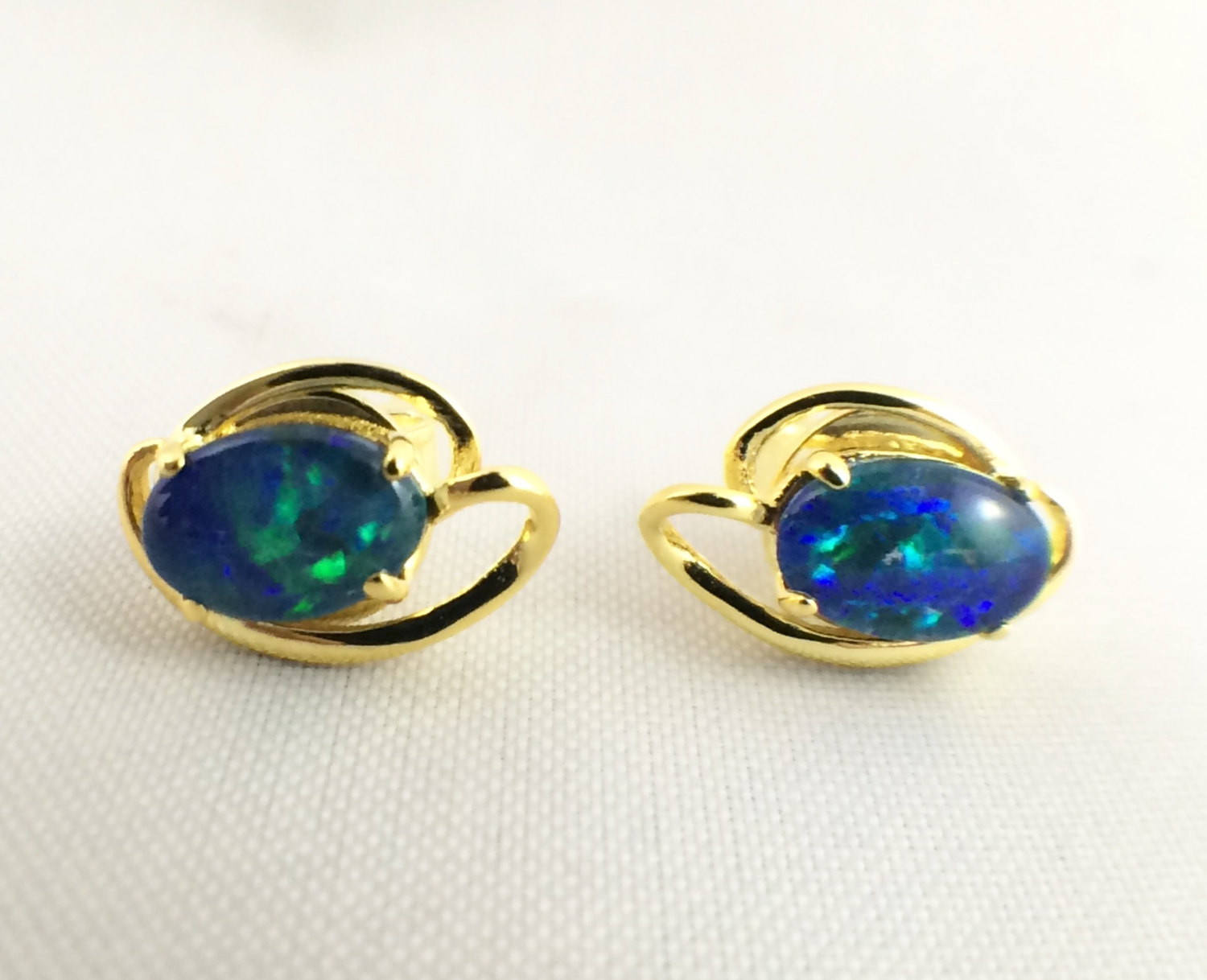 Genuine Opal Earrings
 Opal Stud Earrings Jewelry Genuine Australian Small Triplet