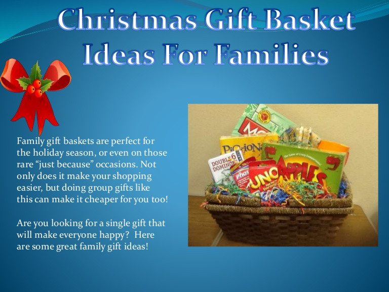 Gift Baskets Ideas For Families
 Christmas t basket ideas for families