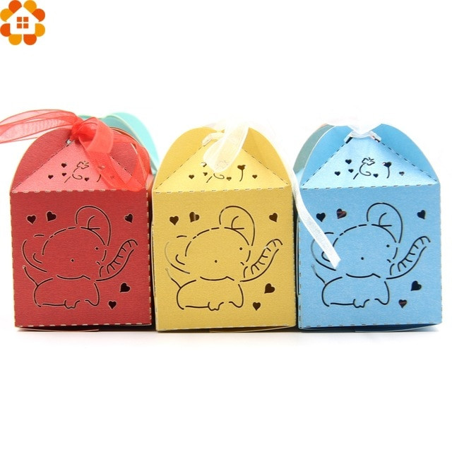 Gift Box For Kids
 20PCS Cute Elephant Candy Box Wedding Favors DIY Paper