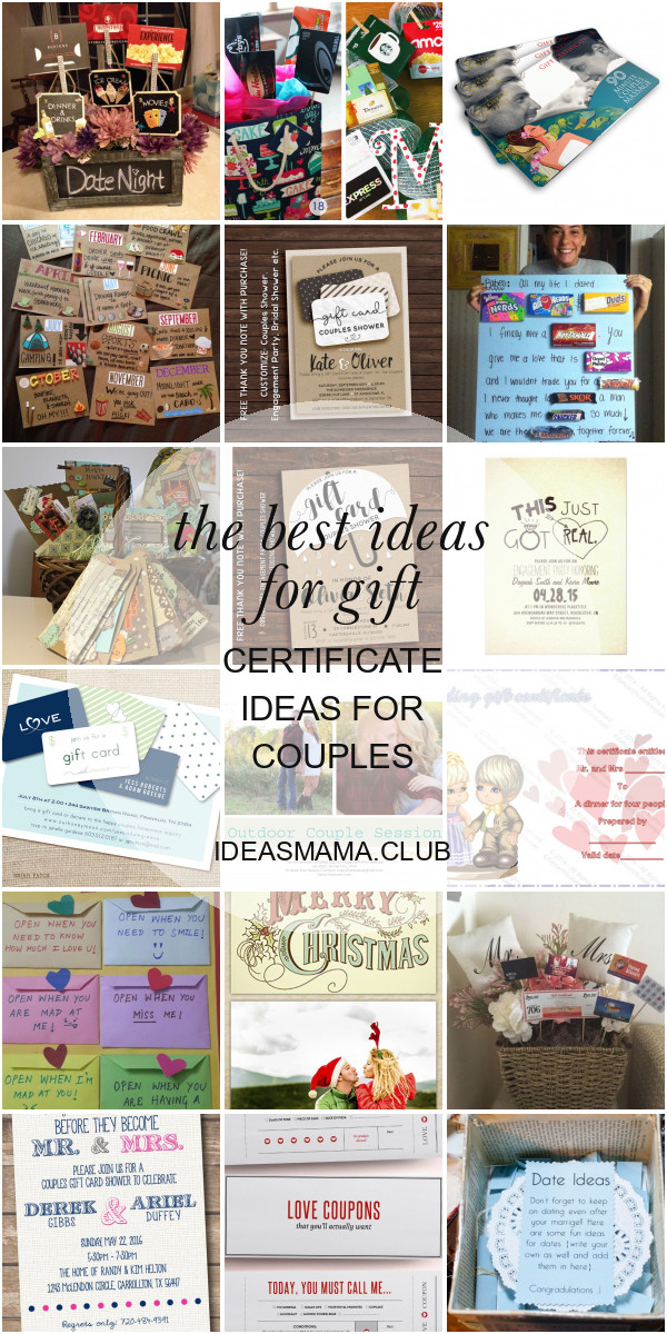 Gift Certificate Ideas For Couples
 The Best Ideas for Gift Certificate Ideas for Couples