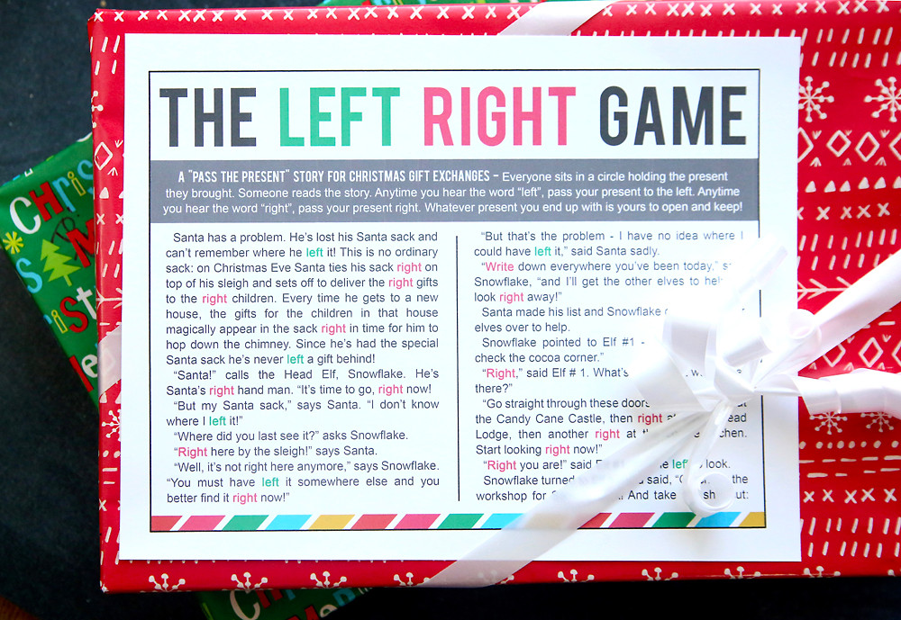 Gift Exchange Games For Kids
 the Christmas left right game w printable story It s