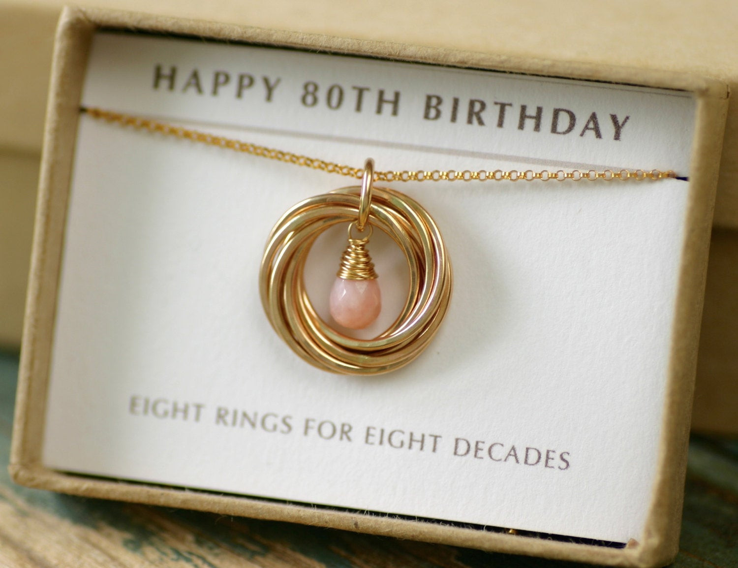 Gift Ideas For 80th Birthday
 80th birthday t idea October birthstone necklace pink