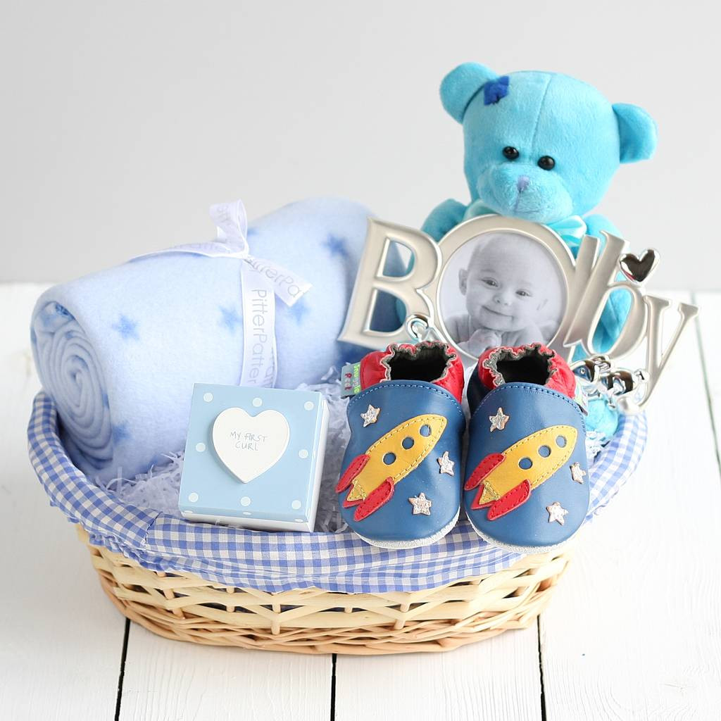Gift Ideas For A Newborn Baby Boy
 deluxe boy new baby t basket by snuggle feet