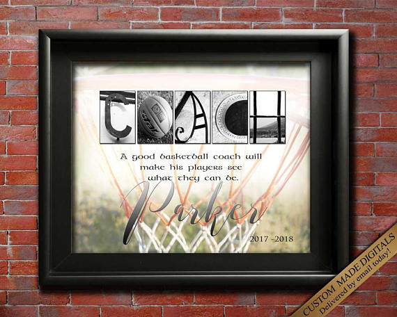 Gift Ideas For Basketball Coach
 Basketball Coach Gift PERSONALIZED Basketball Gift Idea