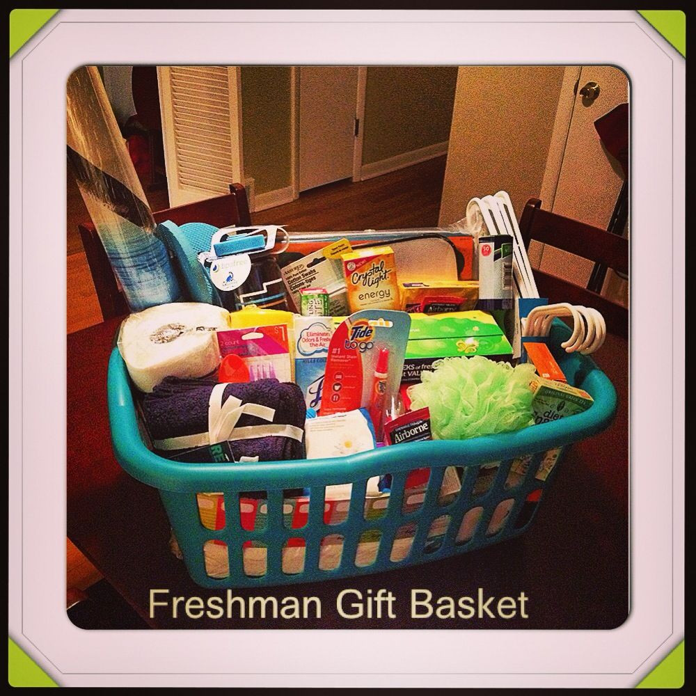 Gift Ideas For College Girls
 The Freshman Gift basket I made for my sister in law It
