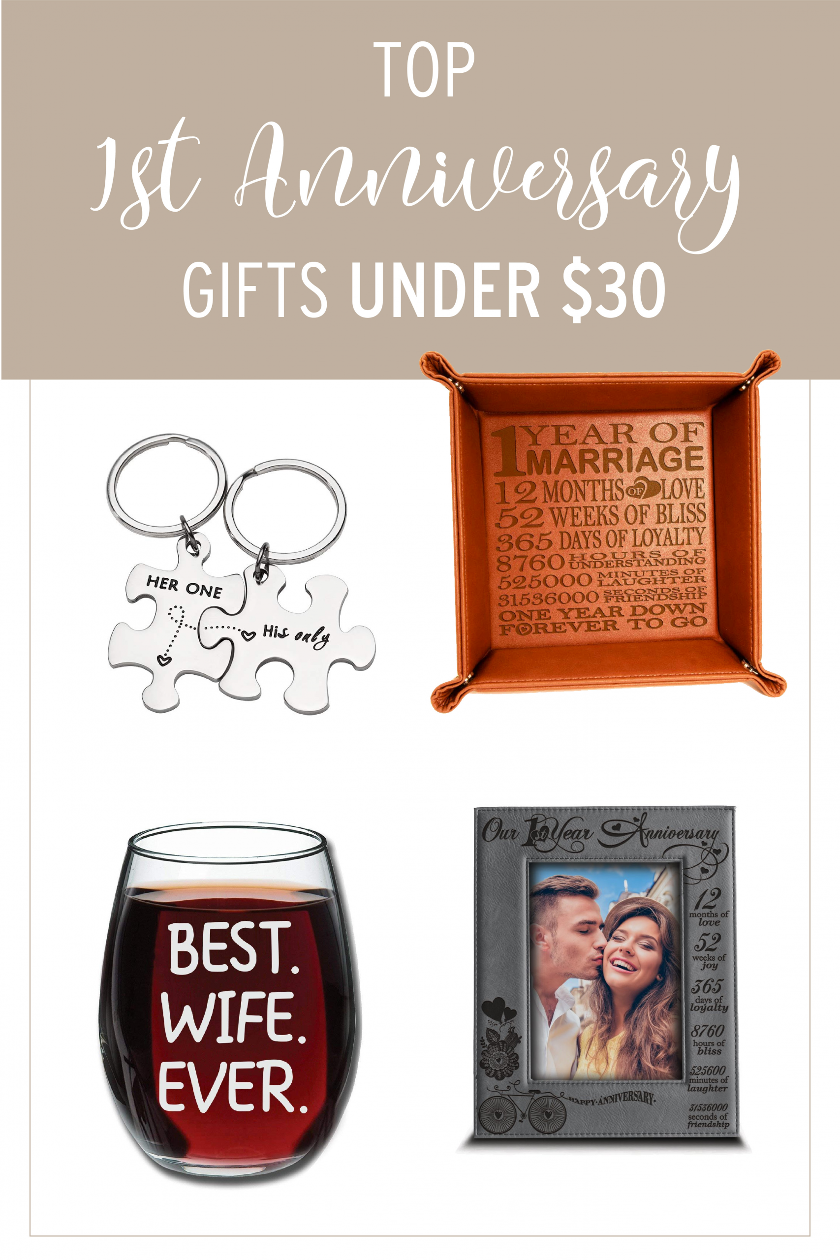 Gift Ideas For Couples Under 30
 1st Anniversary Gifts for Her Under $30