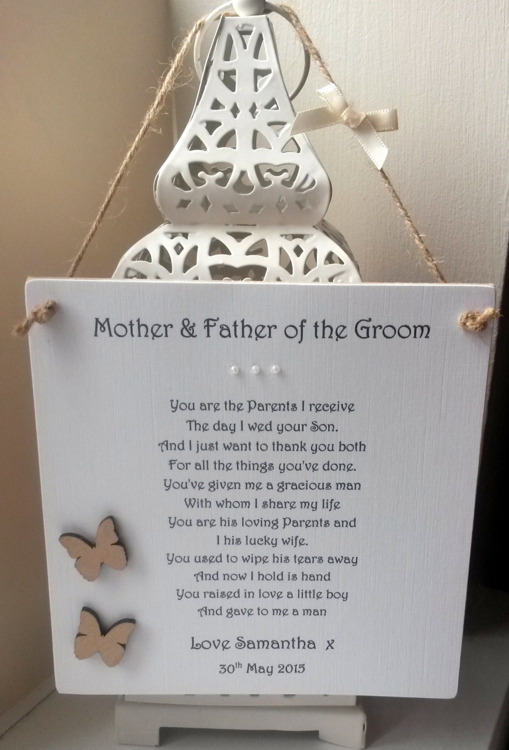 Gift Ideas For Father Of The Groom
 Mother and Father of the Groom Personalised Wedding by