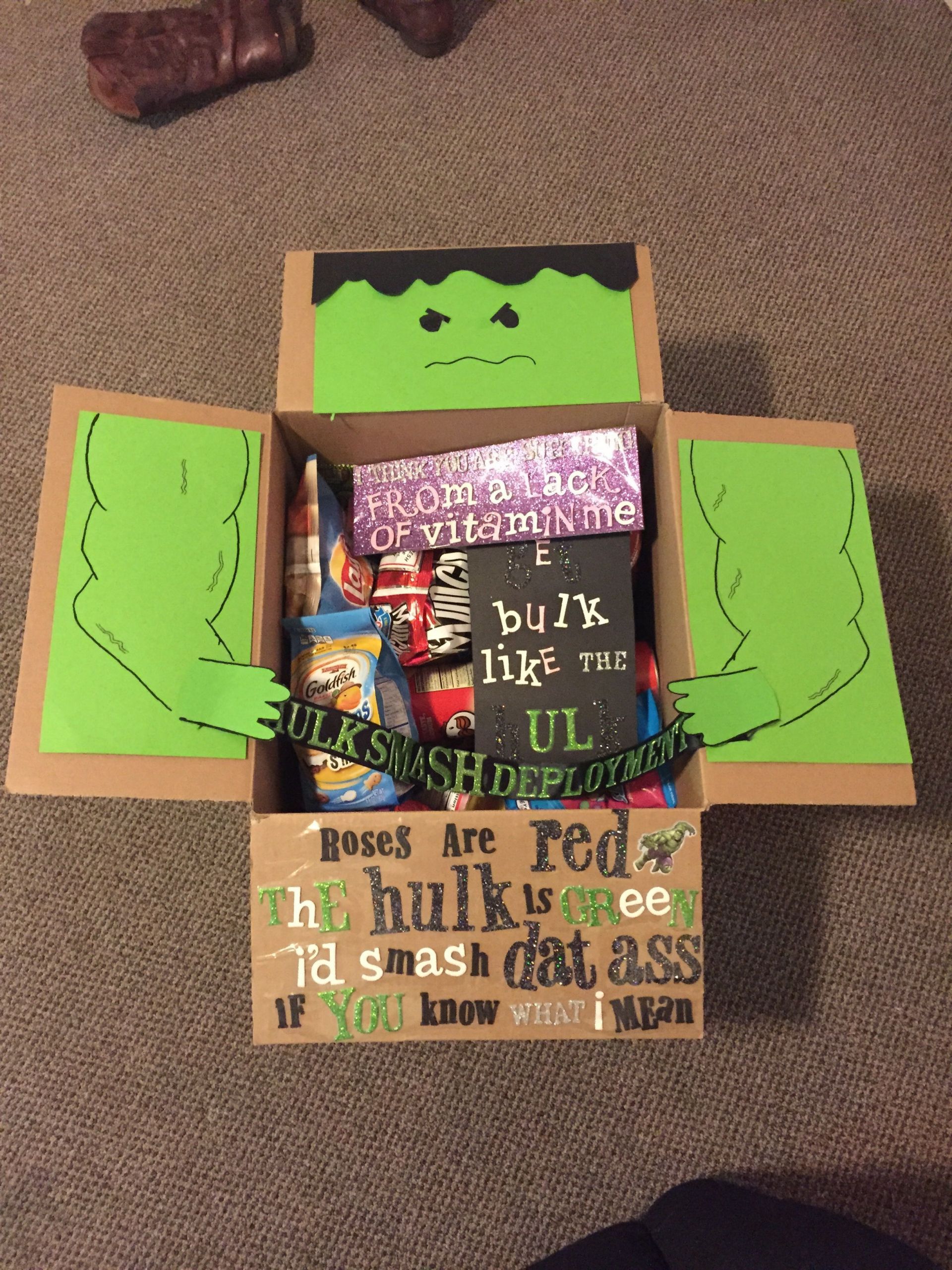 Gift Ideas For Marine Boyfriend
 Hulk Marine deployment Care package Marine boyfriend