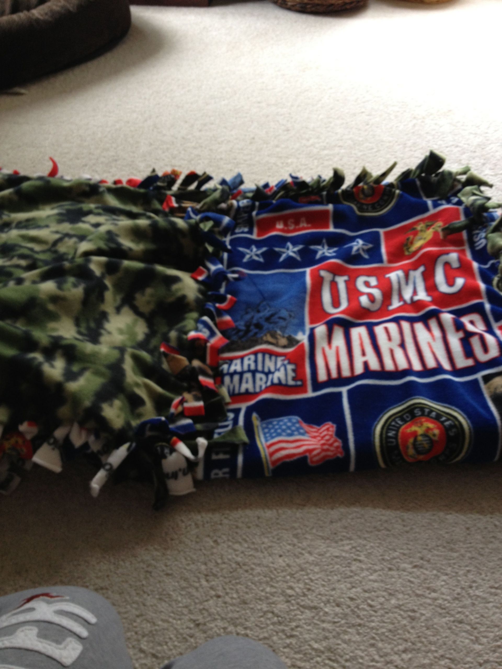 Gift Ideas For Marine Boyfriend
 No sew blanket that I made for my boyfriend who is a